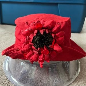 Vintage Snap Brim Bucket Hat with Flower